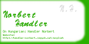 norbert handler business card